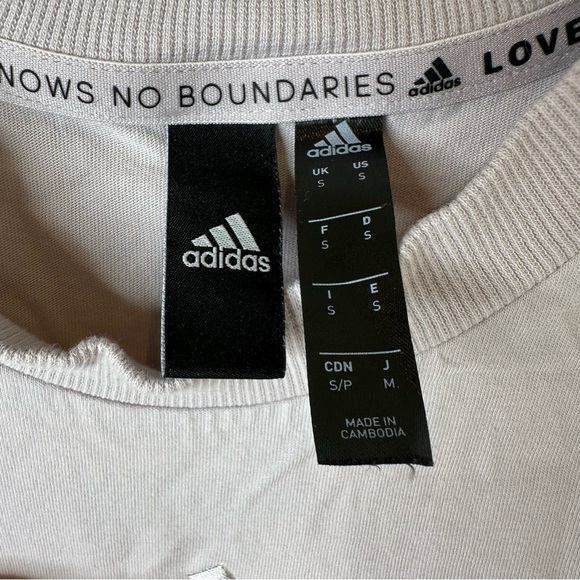 adidas U Co G T Funny Printing Sports Round Neck Short Sleeve Pink T-Shirt - Picture 10 of 12